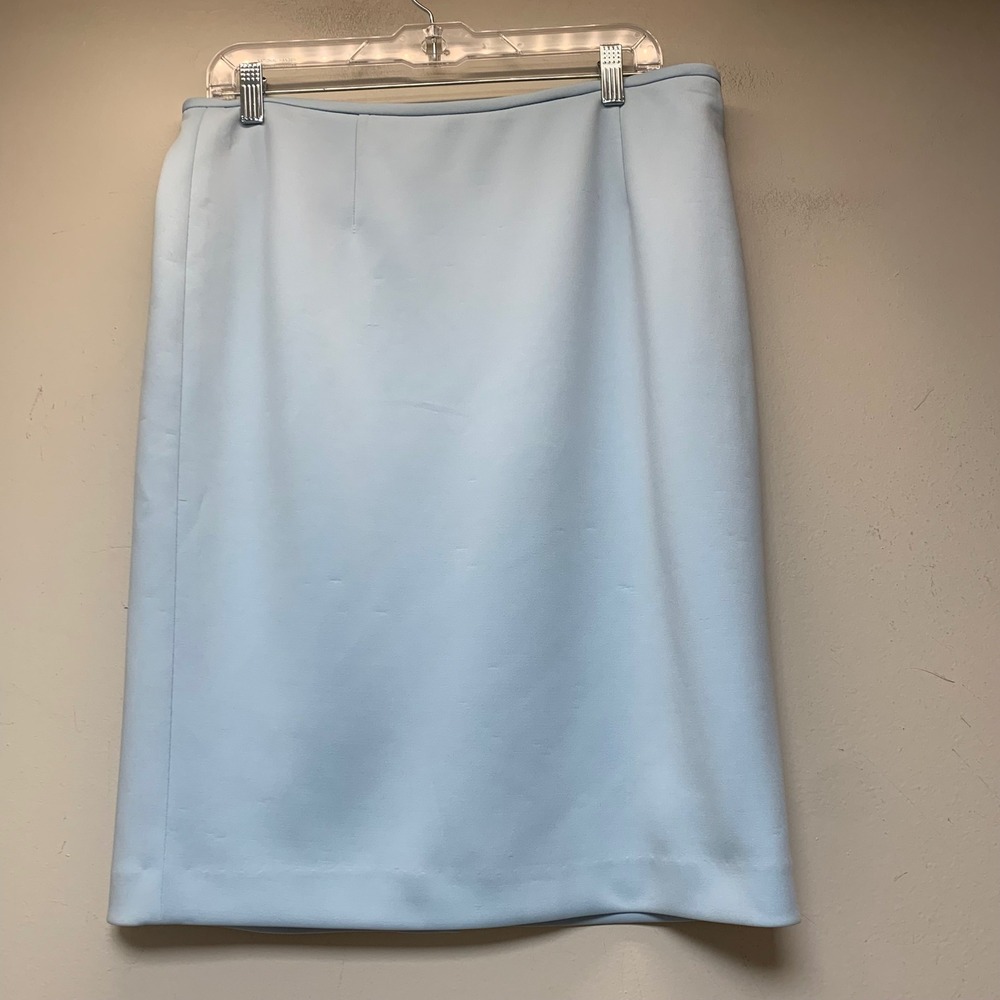 Calvin Klein Skirt Suit Set Womens 12 Light Blue Good Peplum Blazer Pencil Skirt - Picture 8 of 12